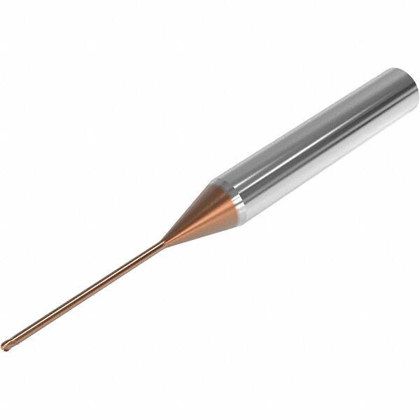 Seco - 1.2mm Diam, 1.2mm LOC, 2 Flute Solid Carbide Ball End Mill - HXT Finish, Single End, 70mm OAL, 6mm Shank Diam, Spiral Flute - Eagle Tool & Supply