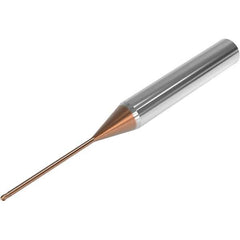 Seco - 1.5mm Diam, 1.5mm LOC, 2 Flute Solid Carbide Ball End Mill - HXT Finish, Single End, 80mm OAL, 6mm Shank Diam, Spiral Flute - Eagle Tool & Supply
