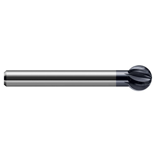 3/4″ Dia. × 1/2″ Shank × 0.645″ DOC × 5″ OAL, Carbide AlTiN, 6 Flute, Ballnose End Mill - Exact Industrial Supply