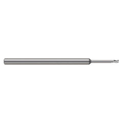 Variable Helix End Mills for Aluminum Alloys - 0.0250″ Cutter Diameter × 0.0020″ Radius × 0.0380″ Length of Cut × 0.1250″ (1/8″) Reach Carbide Corner Radius End Mill for Aluminum Alloys, 3 Flutes