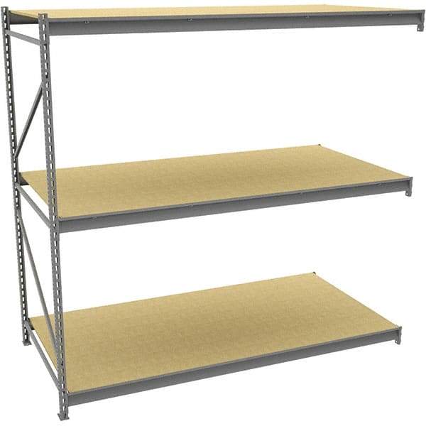 Tennsco - 3 Shelf Add-On Particle Board Open Steel Shelving - 48" Wide x 96" High x 36" Deep, Medium Gray - Eagle Tool & Supply