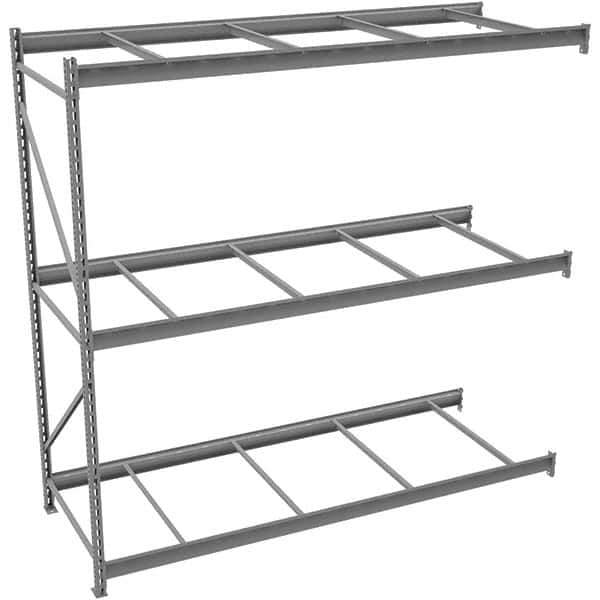 Tennsco - 3 Shelf Add-On No Deck Open Steel Shelving - 48" Wide x 120" High x 24" Deep, Medium Gray - Eagle Tool & Supply