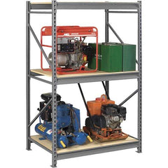 Tennsco - 3 Shelf Starter Particle Board Open Steel Shelving - 48" Wide x 72" High x 24" Deep, Medium Gray - Eagle Tool & Supply