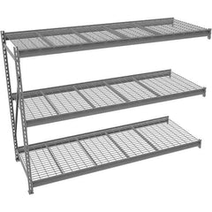 Tennsco - 3 Shelf Add-On Wire Deck Open Steel Shelving - 72" Wide x 96" High x 48" Deep, Medium Gray - Eagle Tool & Supply