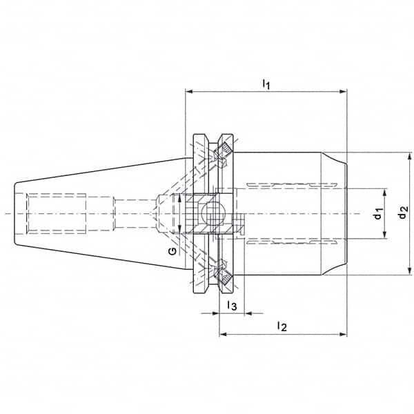 Mapal - CAT40 Taper Shank 15.88mm Hole Diam Hydraulic Tool Holder/Chuck - Eagle Tool & Supply