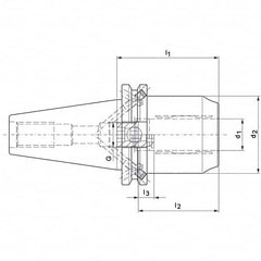 Mapal - CAT40 Taper Shank 15.88mm Hole Diam Hydraulic Tool Holder/Chuck - Eagle Tool & Supply