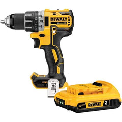 DeWALT - 20 Volt 1/2" Chuck Mid-Handle Cordless Drill - 0-500 & 0-2000 RPM, Keyless Chuck, Reversible, Lithium-Ion Batteries Not Included - Eagle Tool & Supply