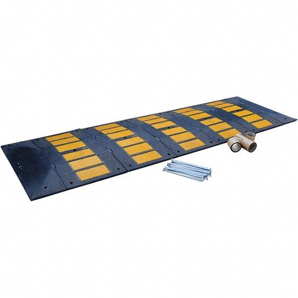Vestil - 120" Long x 35-1/4" Wide x 4-3/4" High, Rubber Speed Hump - Black - Eagle Tool & Supply