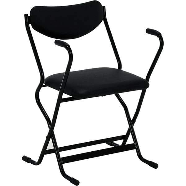 Vestil - 20-1/2" Wide x 28" High, Vinyl Folding Chair - Black - Eagle Tool & Supply