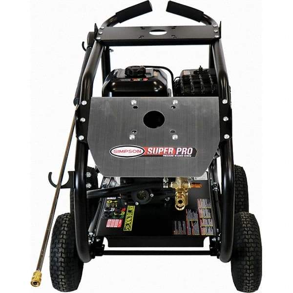 Simpson - Gas, 11.7 hp, 4,400 psi, 4 GPM, Cold Water Pressure Washer - AAA Triplex, 50' x 3/8" Hose - Eagle Tool & Supply