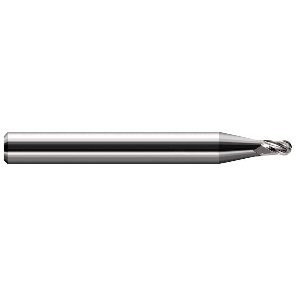 Harvey Tool - 1/8" Diam, 3/16" LOC, 4 Flute Solid Carbide Ball End Mill - Exact Industrial Supply