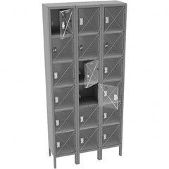 Tennsco - 18 Door, 6 Tier, Welded Locker - Eagle Tool & Supply