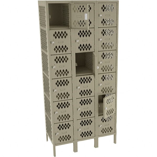 Tennsco - 18 Door, 6 Tier, Welded Locker - Eagle Tool & Supply