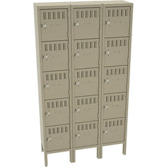 Tennsco - 15 Door, 5 Tier, Welded Locker - Eagle Tool & Supply
