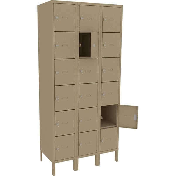 Tennsco - 18 Door, 18 Vertical Tier, Welded Locker - Eagle Tool & Supply