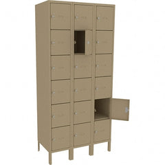 Tennsco - 18 Door, 18 Vertical Tier, Welded Locker - Eagle Tool & Supply