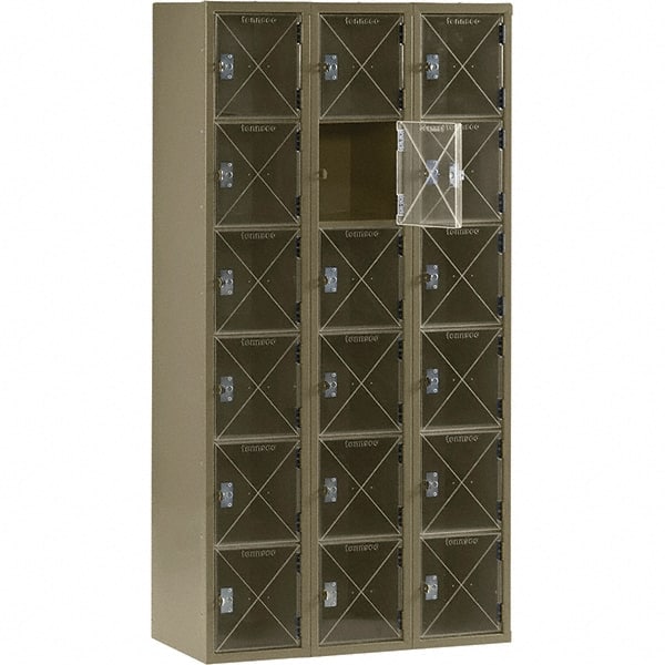 Tennsco - 18 Door, 6 Tier, Welded Locker - Eagle Tool & Supply