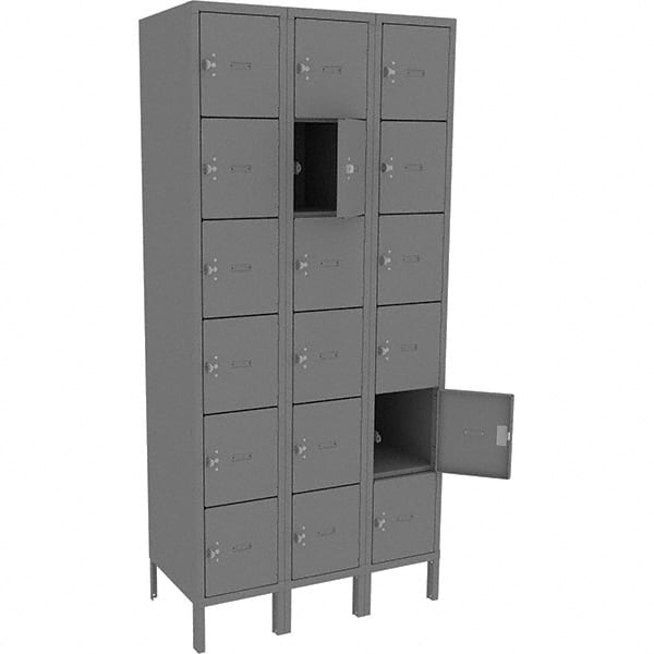 Tennsco - 18 Door, 18 Vertical Tier, Welded Locker - Eagle Tool & Supply