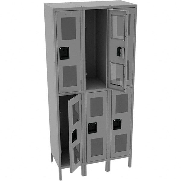 Tennsco - 6 Door, Double Tier, Welded Locker - Eagle Tool & Supply