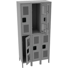 Tennsco - 6 Door, Double Tier, Welded Locker - Eagle Tool & Supply