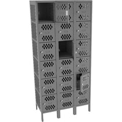 Tennsco - 18 Door, 6 Tier, Welded Locker - Eagle Tool & Supply