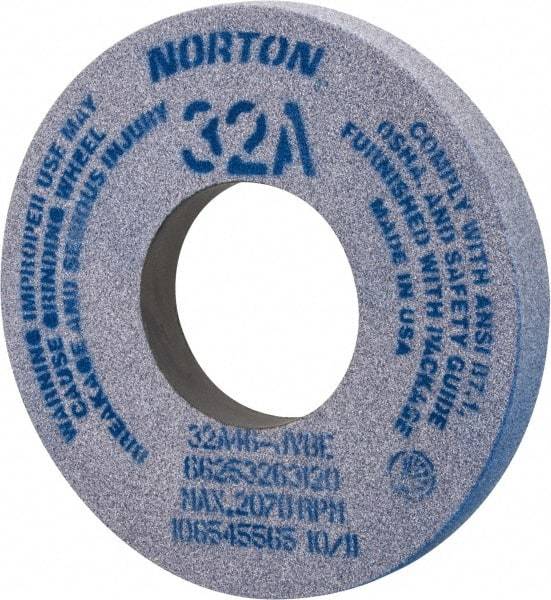 Norton - 12" Diam x 5" Hole x 1-1/2" Thick, J Hardness, 46 Grit Surface Grinding Wheel - Aluminum Oxide, Type 1, Coarse Grade, 2,070 Max RPM, Vitrified Bond, No Recess - Eagle Tool & Supply