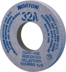 Norton - 12" Diam x 5" Hole x 1-1/2" Thick, J Hardness, 46 Grit Surface Grinding Wheel - Aluminum Oxide, Type 1, Coarse Grade, 2,070 Max RPM, Vitrified Bond, No Recess - Eagle Tool & Supply