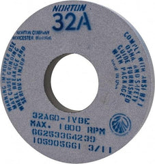 Norton - 14" Diam x 5" Hole x 1-1/2" Thick, I Hardness, 60 Grit Surface Grinding Wheel - Aluminum Oxide, Type 1, Medium Grade, 1,800 Max RPM, Vitrified Bond, No Recess - Eagle Tool & Supply