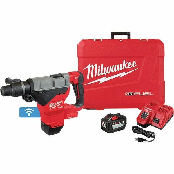 Milwaukee Tool - 18 Volt 1-3/4" SDS Max Chuck Cordless Rotary Hammer - 2900 BPM, 380 RPM, Reversible - Eagle Tool & Supply