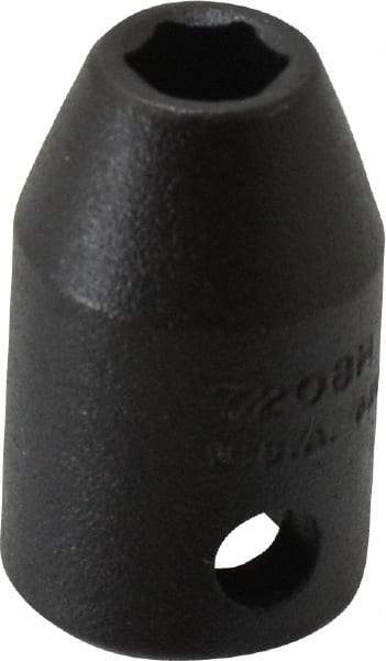 Proto - 3/8" Drive 1/4" Standard Impact Socket - 6 Points, 1-3/32" OAL - Eagle Tool & Supply