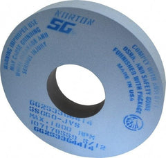 Norton - 14" Diam x 5" Hole x 2" Thick, J Hardness, 60 Grit Surface Grinding Wheel - Ceramic, Type 1, Medium Grade, 1,800 Max RPM, Vitrified Bond, No Recess - Eagle Tool & Supply