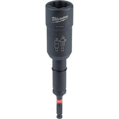 Milwaukee Tool - 1/2" Lineman's Utility Socket - 7/16" Drive, 10" OAL, 2.3" Socket Nose Diam - Eagle Tool & Supply