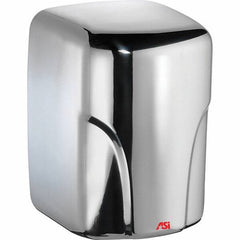 ASI-American Specialties, Inc. - 1600 Watt Bright Stainless Steel Finish Electric Hand Dryer - 110/120 Volts, 14.6 Amps, 8-1/16" Wide x 11-19/64" High x 7-5/64" Deep - Eagle Tool & Supply