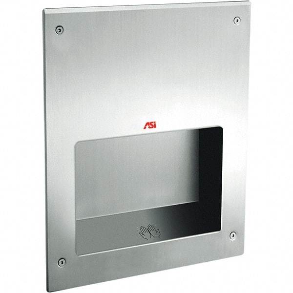 ASI-American Specialties, Inc. - 1000 Watt Satin Stainless Steel Finish Electric Hand Dryer - 208-240 Volts, 5.2 Amps, 12-5/8" Wide x 15-3/4" High x 5-1/2" Deep - Eagle Tool & Supply