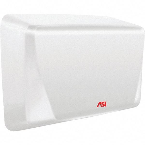 ASI-American Specialties, Inc. - 1000 Watt White Finish Electric Hand Dryer - 277 Volts, 5.2 Amps, 10-5/8" Wide x 8-15/32" High x 4" Deep - Eagle Tool & Supply