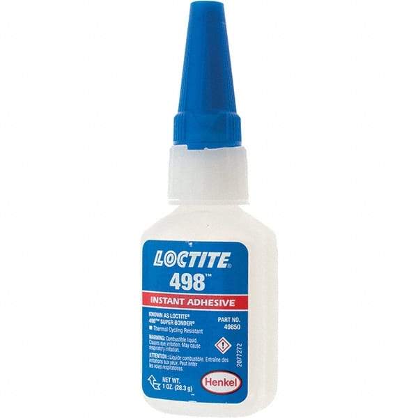 Loctite - 1 oz Bottle Clear Instant Adhesive - 498 SUPERBONDER 1OZ LOCTITE SPDBNDER ADHS - Eagle Tool & Supply