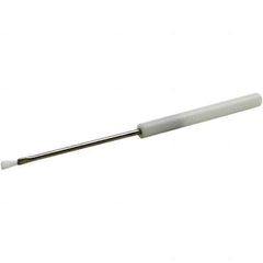 Brush Research Mfg. - 1" Angle/Flat Nylon Electronic Applicator Brush - 1/32" Bristle Length, 6-1/4" Plastic Dowel Handle - Eagle Tool & Supply