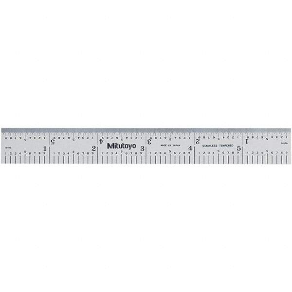 Mitutoyo - Steel Rules Length (Inch): 6 Length (mm): 150.00 - Eagle Tool & Supply