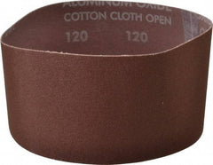 Norton - 3" Wide x 18" OAL, 120 Grit, Aluminum Oxide Abrasive Belt - Aluminum Oxide, Fine, Coated, X Weighted Cloth Backing, Series R228 - Eagle Tool & Supply