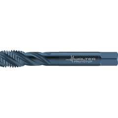 Walter-Prototyp - 5/8-11 UNC 4 Flute 2B/3B Semi-Bottoming Spiral Flute Tap - High Speed Steel, Oxide Finish, 110mm OAL, Right Hand Flute, Right Hand Thread, Series TC117 - Eagle Tool & Supply