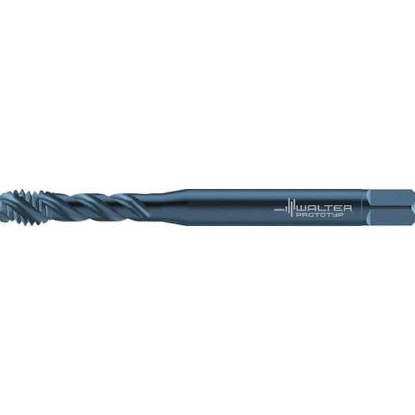 Walter-Prototyp - Metric 3 Flute 6HX Semi-Bottoming Spiral Flute Tap - High Speed Steel, Oxide Finish, 56mm OAL, Right Hand Flute, Right Hand Thread, Series TC117 - Exact Industrial Supply