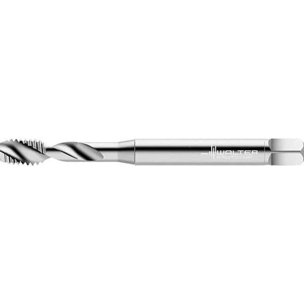 Walter-Prototyp - Metric 2 Flute 2B Semi-Bottoming Spiral Flute Tap - High Speed Steel, Bright Finish, 70mm OAL, Right Hand Flute, Right Hand Thread - Exact Industrial Supply