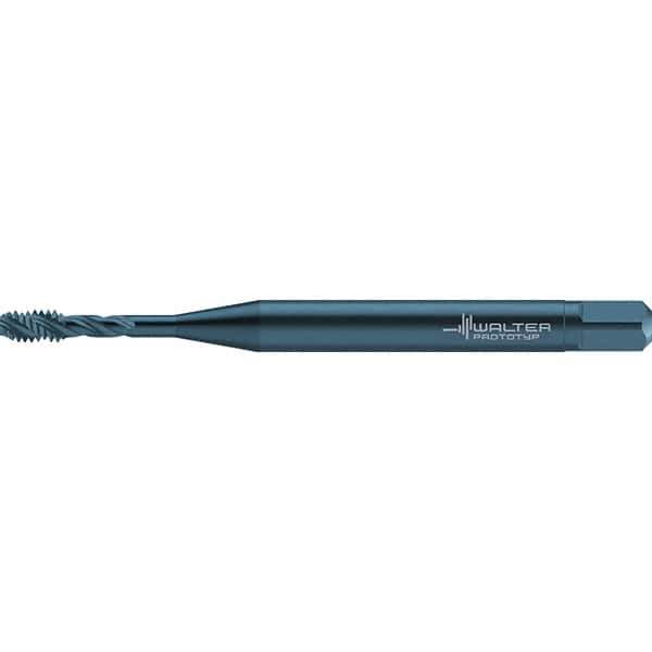 Walter-Prototyp - #2-56 UNC 3 Flute 2B/3B Bottoming Spiral Flute Tap - High Speed Steel, Oxide Finish, 45mm OAL, Right Hand Flute, Right Hand Thread, Series TC117 - Exact Industrial Supply