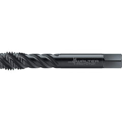 Walter-Prototyp - 1/2-13 UNC 3 Flute 2BX Semi-Bottoming Spiral Flute Tap - High Speed Steel, Oxide Finish, 110mm OAL, Right Hand Flute, Right Hand Thread, Series TC142 - Exact Industrial Supply