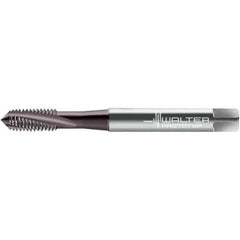 Walter-Prototyp - 1/4-20 UNC 3 Flute 2BX Semi-Bottoming Spiral Flute Tap - High Speed Steel, Bright Finish, 80mm OAL, Right Hand Flute, Right Hand Thread - Exact Industrial Supply