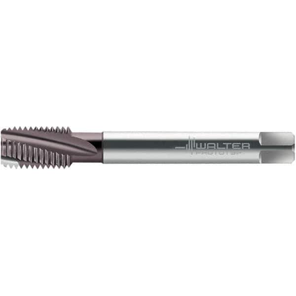 Walter-Prototyp - 1/2-13 UNC 4 Flute 2BX Semi-Bottoming Spiral Flute Tap - High Speed Steel, Bright Finish, 110mm OAL, Right Hand Flute, Right Hand Thread - Eagle Tool & Supply