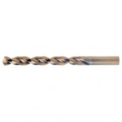 #15 RHS / RHC HSS-CO 8% (M42) 135 Degree Split Point Q-Cobalt Wide Land Parabolic Jobber Drill - Straw / Gold Oxide - Eagle Tool & Supply