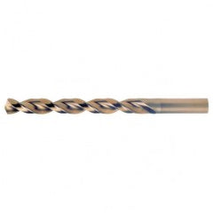 #39 RHS / RHC HSS-CO 8% (M42) 135 Degree Split Point Q-Cobalt Wide Land Parabolic Jobber Drill - Straw / Gold Oxide - Eagle Tool & Supply