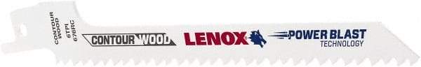 Lenox - 6" Long x 7/16" Thick, Bi-Metal Reciprocating Saw Blade - Tapered Profile, 6 TPI, Toothed Edge, Universal Shank - Eagle Tool & Supply