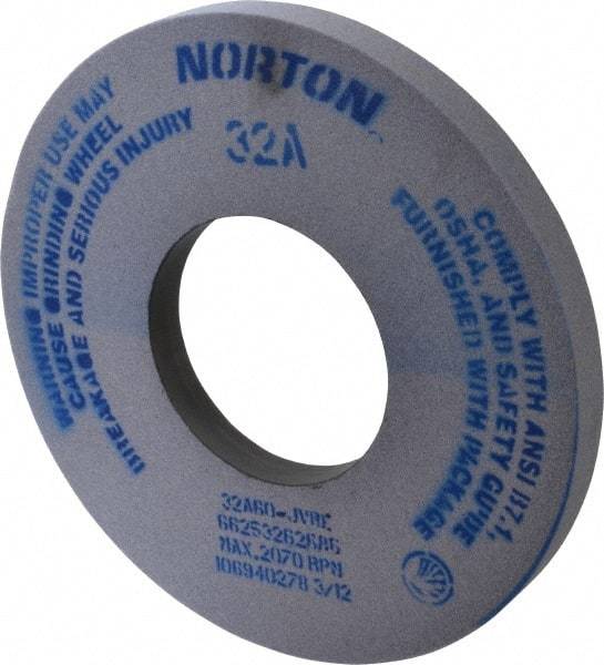Norton - 12" Diam x 5" Hole x 1" Thick, J Hardness, 60 Grit Surface Grinding Wheel - Aluminum Oxide, Type 1, Medium Grade, 2,070 Max RPM, Vitrified Bond, No Recess - Eagle Tool & Supply